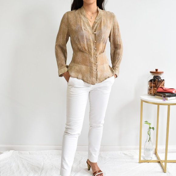 Vintage Pure European Silk Blouse Top - Picture 2 of 4